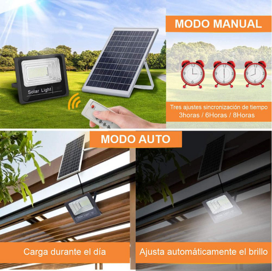 Reflector Solar 300w Lampara Led Panel Solar Control Remoto