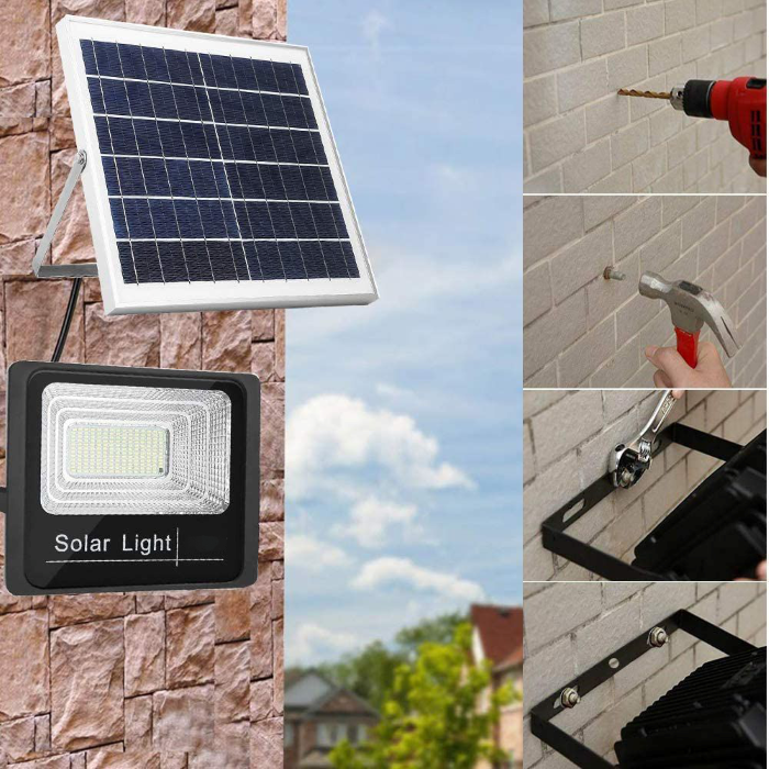 Reflector Solar 300w Lampara Led Panel Solar Control Remoto